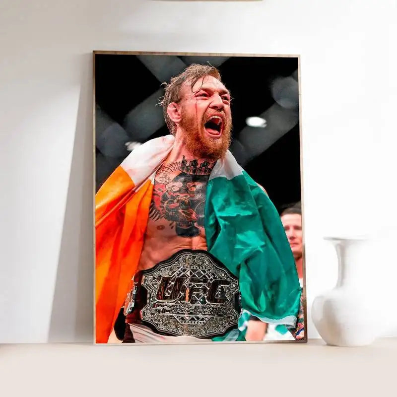 1PC Ultimate Fighting U-UFC Poster Self-Adhesive Art Waterproof Paper Sticker Coffee House Bar Room Wall Decor