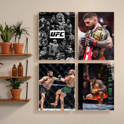 1PC Ultimate Fighting U-UFC Poster Self-Adhesive Art Waterproof Paper Sticker Coffee House Bar Room Wall Decor