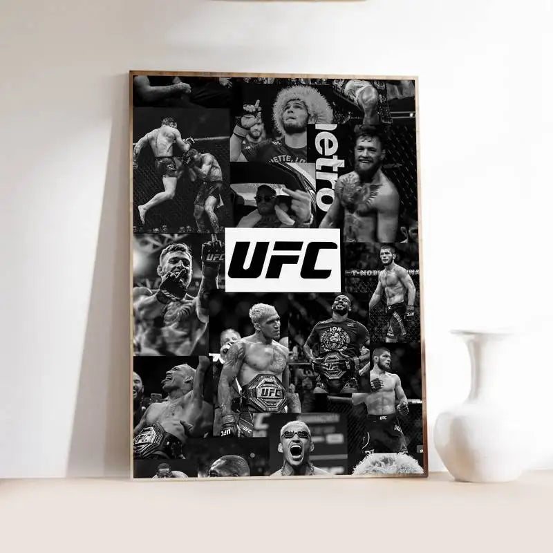 1PC Ultimate Fighting U-UFC Poster Self-Adhesive Art Waterproof Paper Sticker Coffee House Bar Room Wall Decor