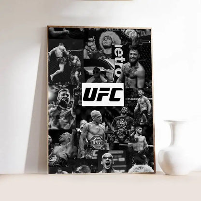 1PC Ultimate Fighting U-UFC Poster Self-Adhesive Art Waterproof Paper Sticker Coffee House Bar Room Wall Decor