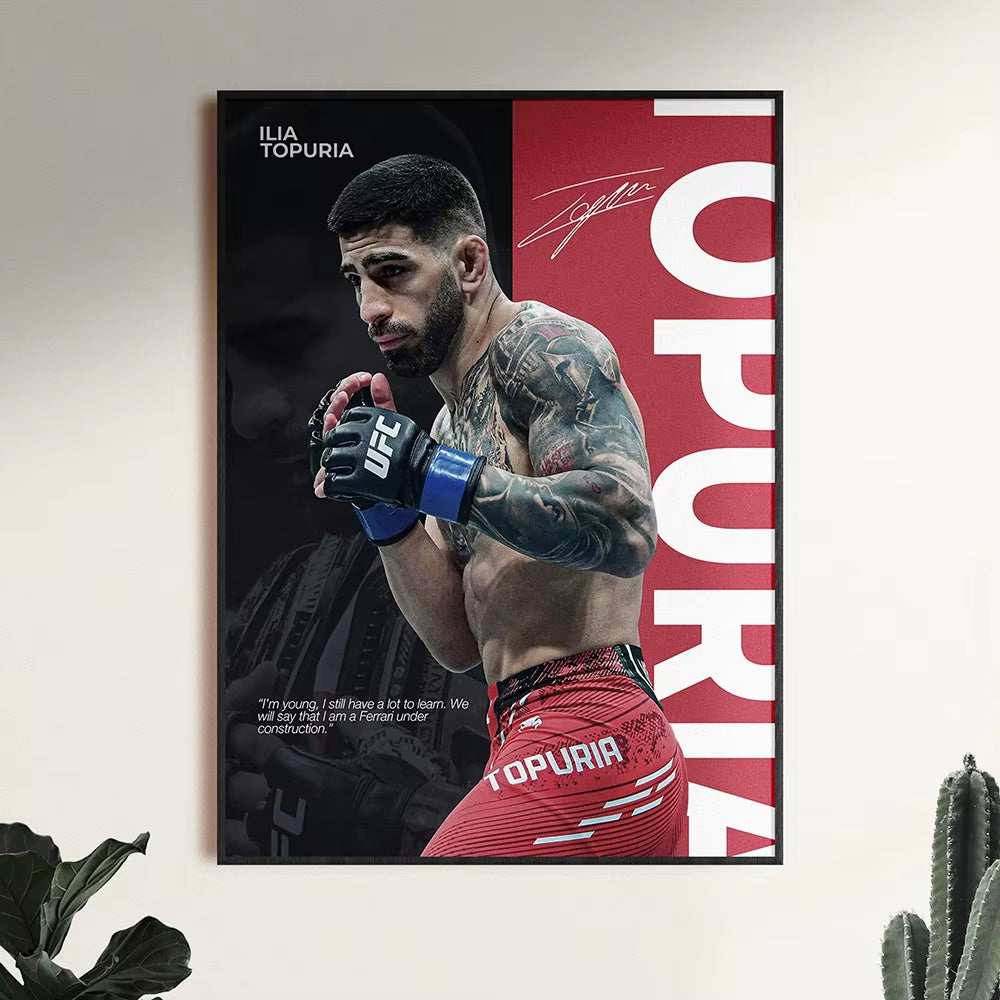 Famous Boxing Legends Fighting Poster UFC Inspirational ILIA TOPURIA Canvas Print Painting Wall Decor Gym Home Mural Cuadros