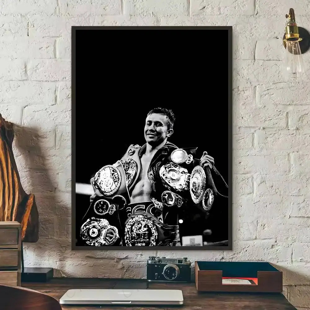 1PC Black and White U-Ultimate Fighting Championship UFC Poster Self-Adhesive Art Waterproof Paper Sticker Coffee House Bar Room
