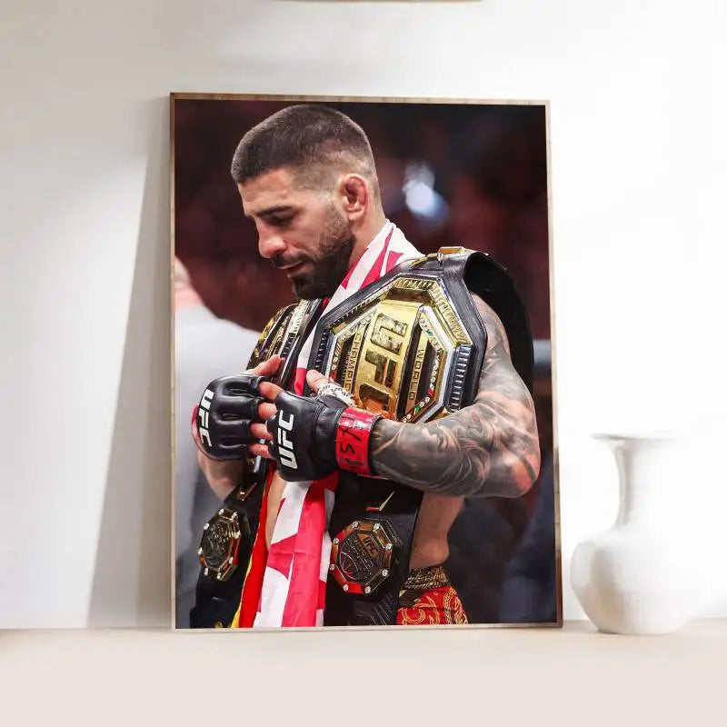 1PC Ultimate Fighting U-UFC Poster Self-Adhesive Art Waterproof Paper Sticker Coffee House Bar Room Wall Decor