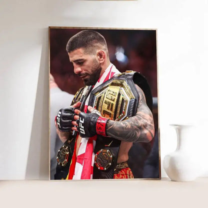 1PC Ultimate Fighting U-UFC Poster Self-Adhesive Art Waterproof Paper Sticker Coffee House Bar Room Wall Decor