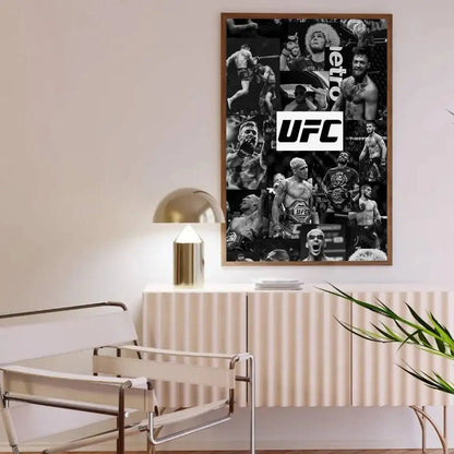 1PC Ultimate Fighting U-UFC Poster Self-Adhesive Art Waterproof Paper Sticker Coffee House Bar Room Wall Decor