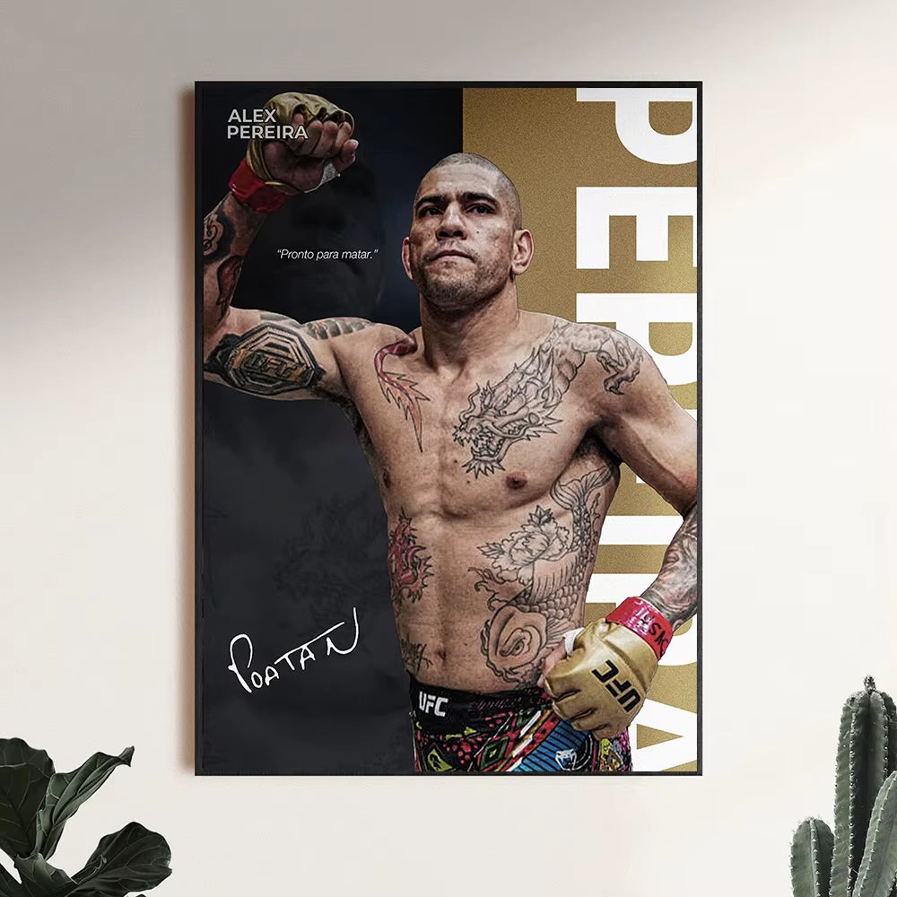 Famous Boxing Legends Fighting Poster UFC Inspirational ILIA TOPURIA Canvas Print Painting Wall Decor Gym Home Mural Cuadros