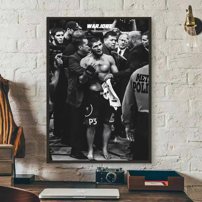 1PC Black and White U-Ultimate Fighting Championship UFC Poster Self-Adhesive Art Waterproof Paper Sticker Coffee House Bar Room