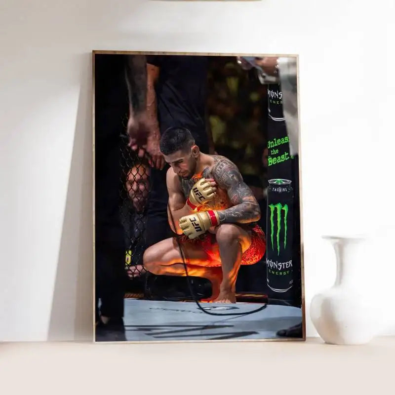 1PC Ultimate Fighting U-UFC Poster Self-Adhesive Art Waterproof Paper Sticker Coffee House Bar Room Wall Decor